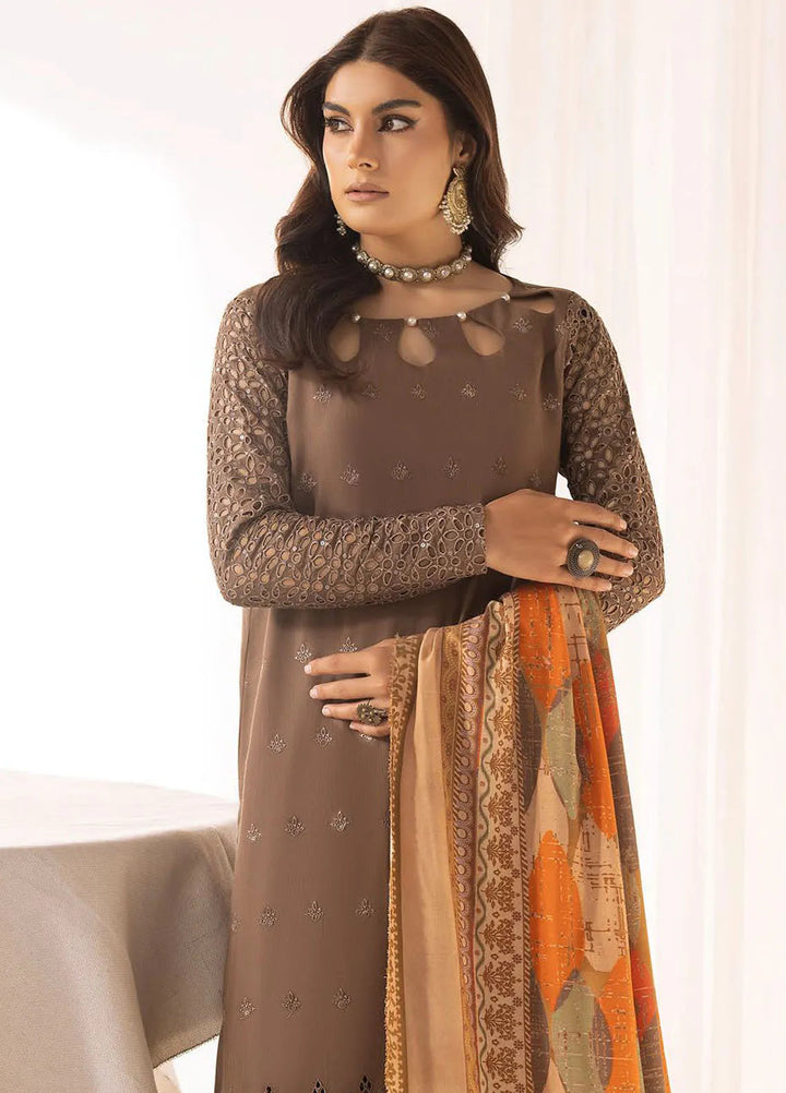 Mahees By Riaz Arts ChikanKari Slub Suit Unstitched 3 Piece RA24CW D-05 - Winter Collection