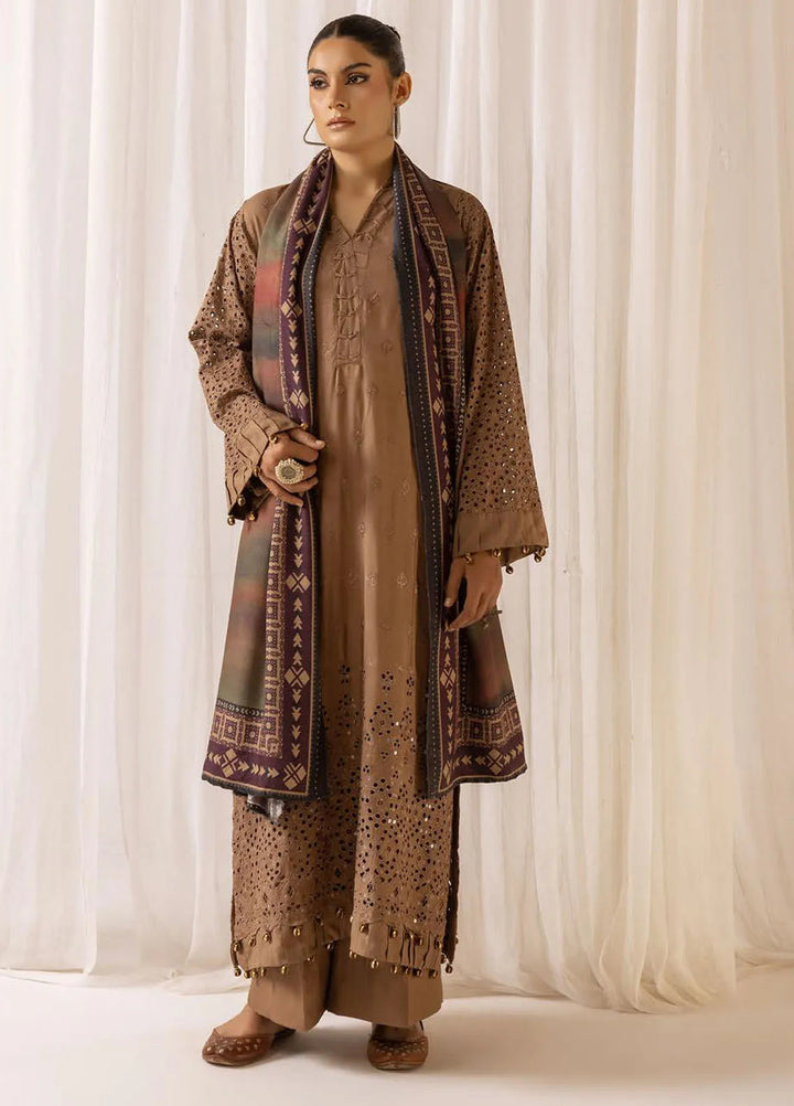 Mahees By Riaz Arts ChikanKari Slub Suit Unstitched 3 Piece RA24CW D-08 - Winter Collection