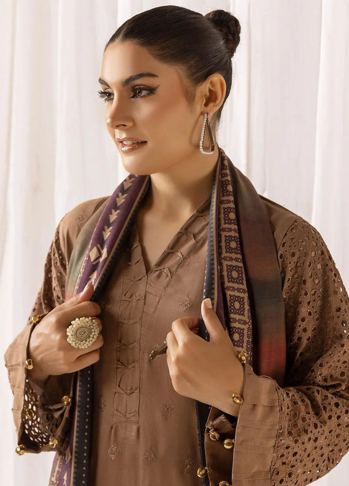 Mahees By Riaz Arts ChikanKari Slub Suit Unstitched 3 Piece RA24CW D-08 - Winter Collection