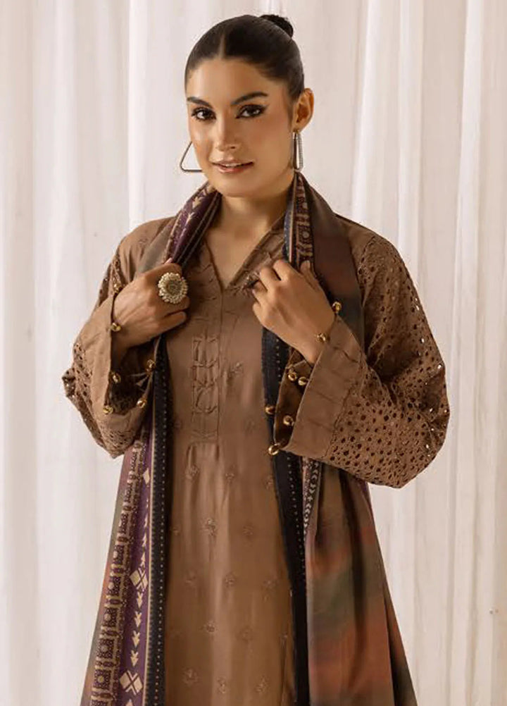 Mahees By Riaz Arts ChikanKari Slub Suit Unstitched 3 Piece RA24CW D-08 - Winter Collection