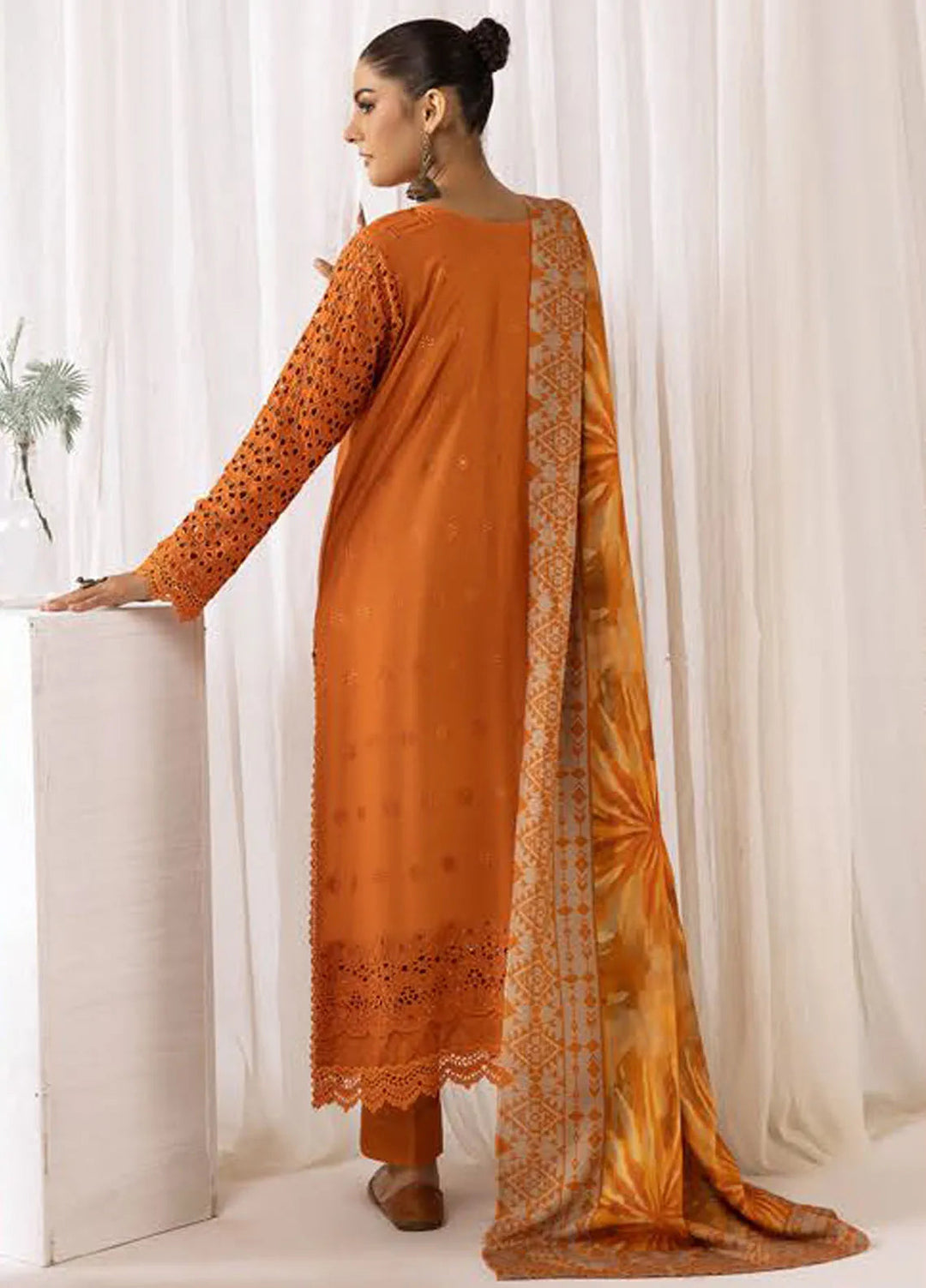 Mahees By Riaz Arts ChikanKari Slub Suit Unstitched 3 Piece RA24CW D-09 - Winter Collection