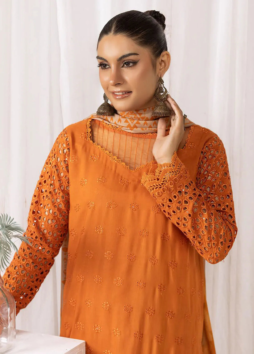 Mahees By Riaz Arts ChikanKari Slub Suit Unstitched 3 Piece RA24CW D-09 - Winter Collection