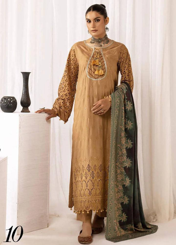 Mahees By Riaz Arts ChikanKari Slub Suit Unstitched 3 Piece RA24CW D-10 - Winter Collection