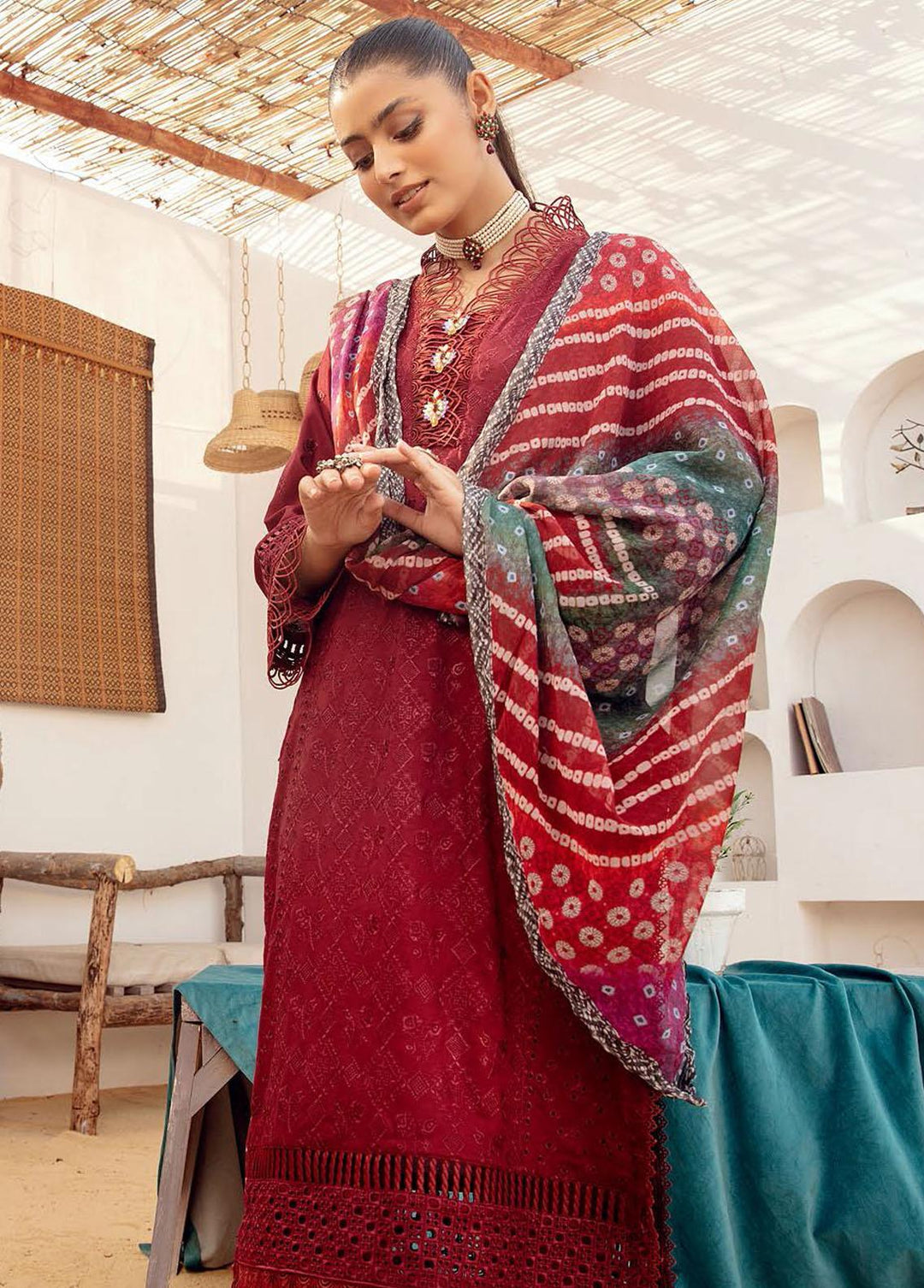 Mahees By Riaz Arts Embroidered  Suits Unstitched 3 Piece RA23-M15 02 - Summer Collection