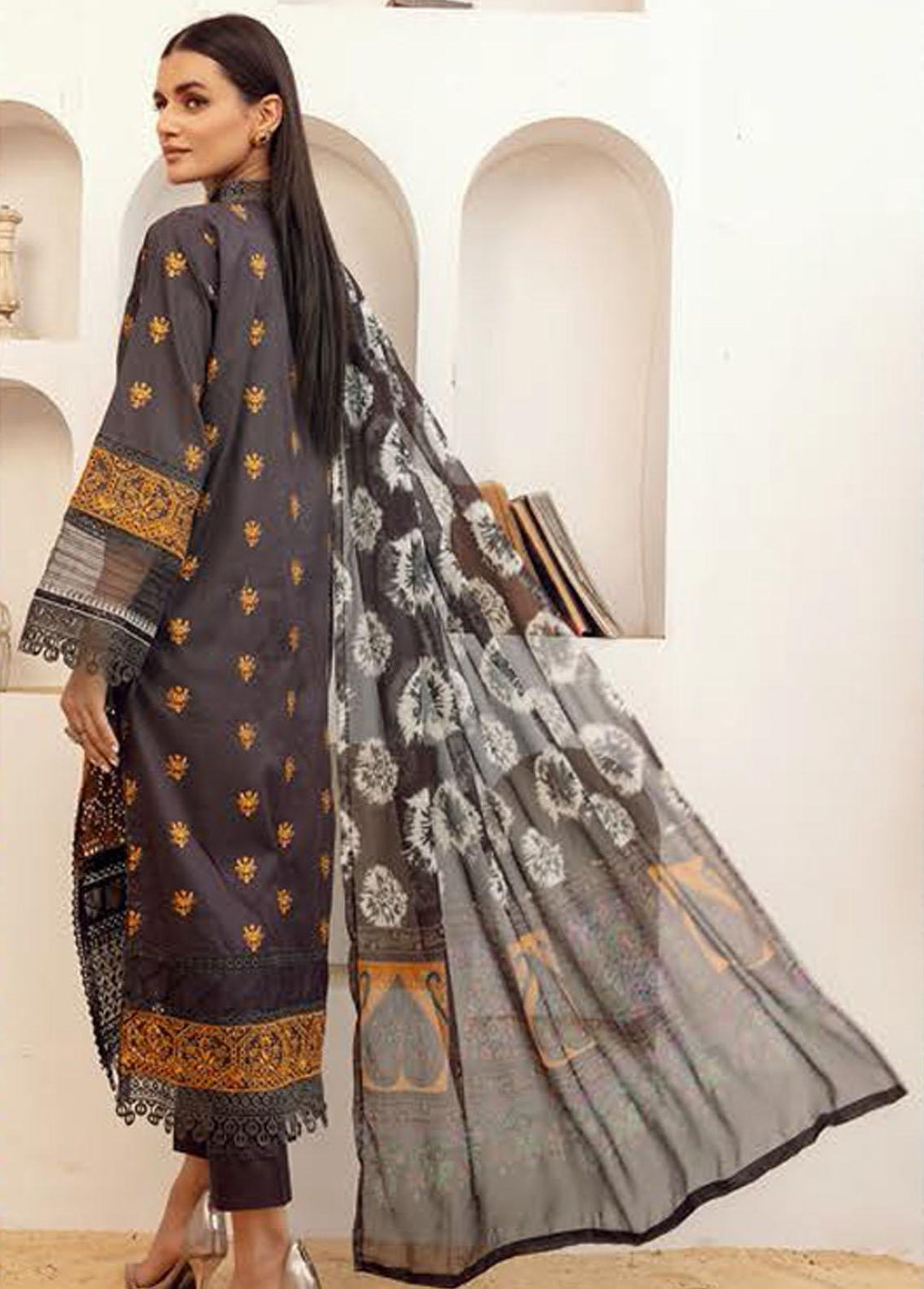 Mahees By Riaz Arts Embroidered  Suits Unstitched 3 Piece RA23-M15 08 - Summer Collection