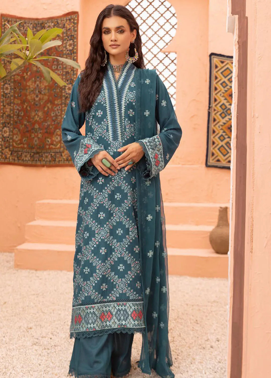 Mahees By Riaz Arts Embroidered Karandi Suit Unstitched 3 Piece RA24M9 D-04 - Winter Collection