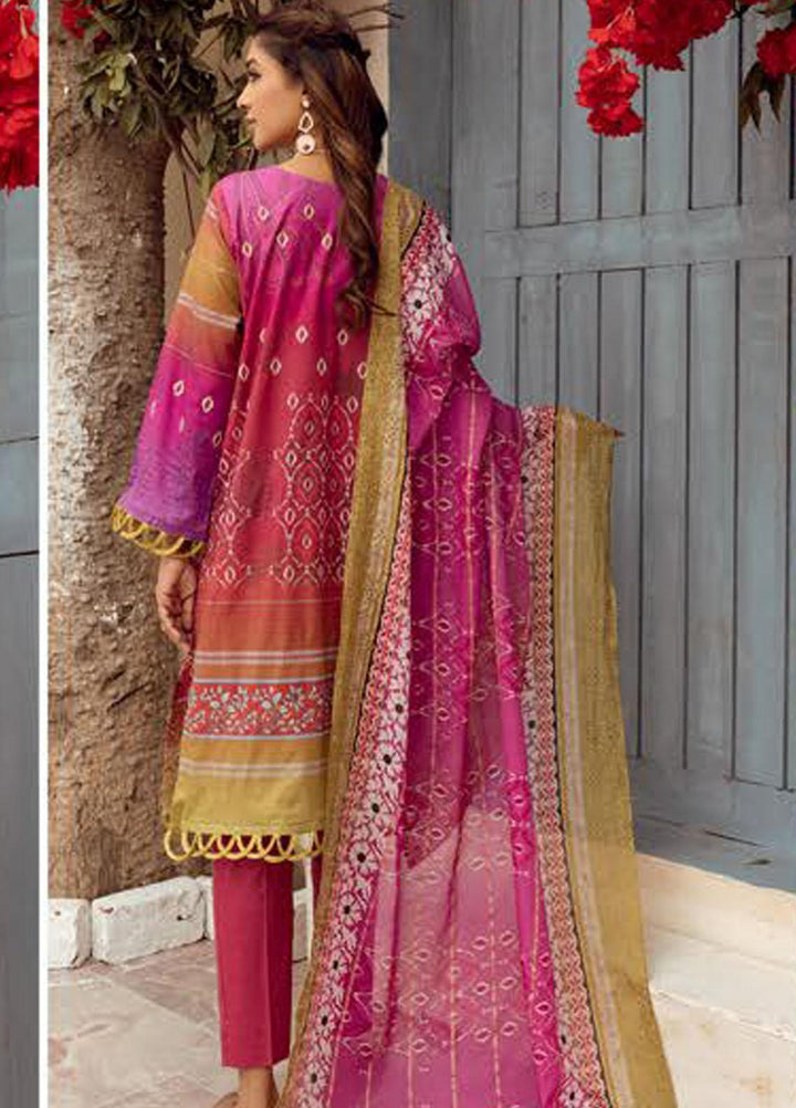 Mahees By Riaz Arts Embroidered Lawn Suits Unstitched 3 Piece RA23-M8 D-1 - Summer Collection