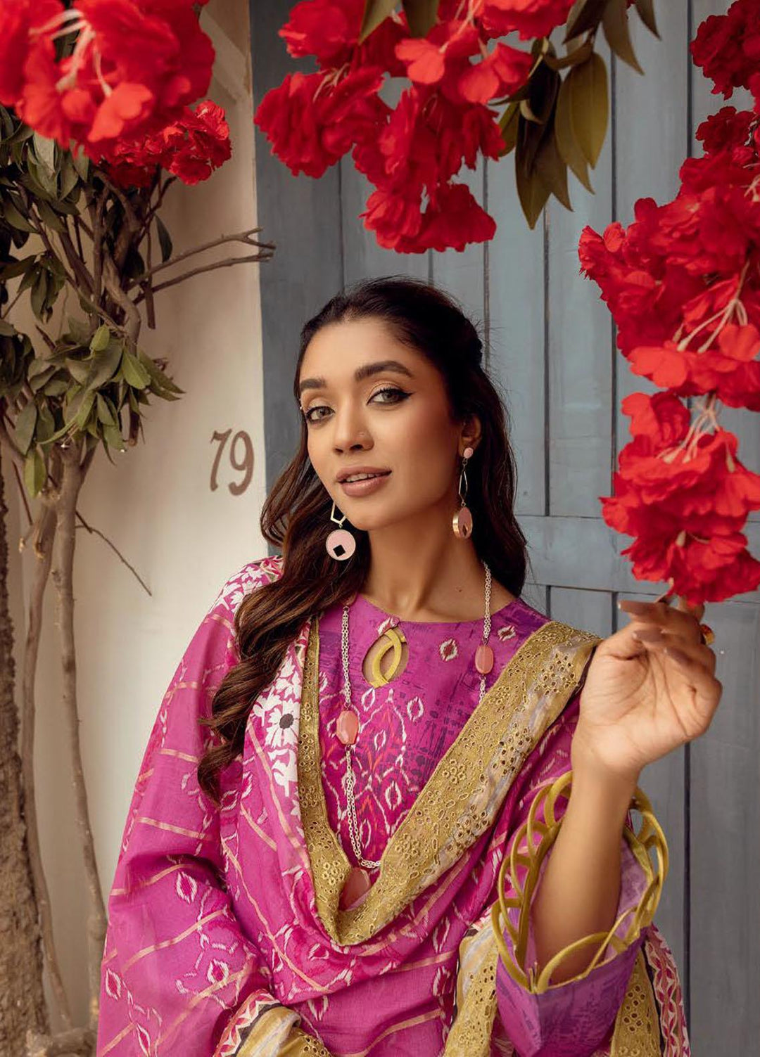 Mahees By Riaz Arts Embroidered Lawn Suits Unstitched 3 Piece RA23-M8 D-1 - Summer Collection