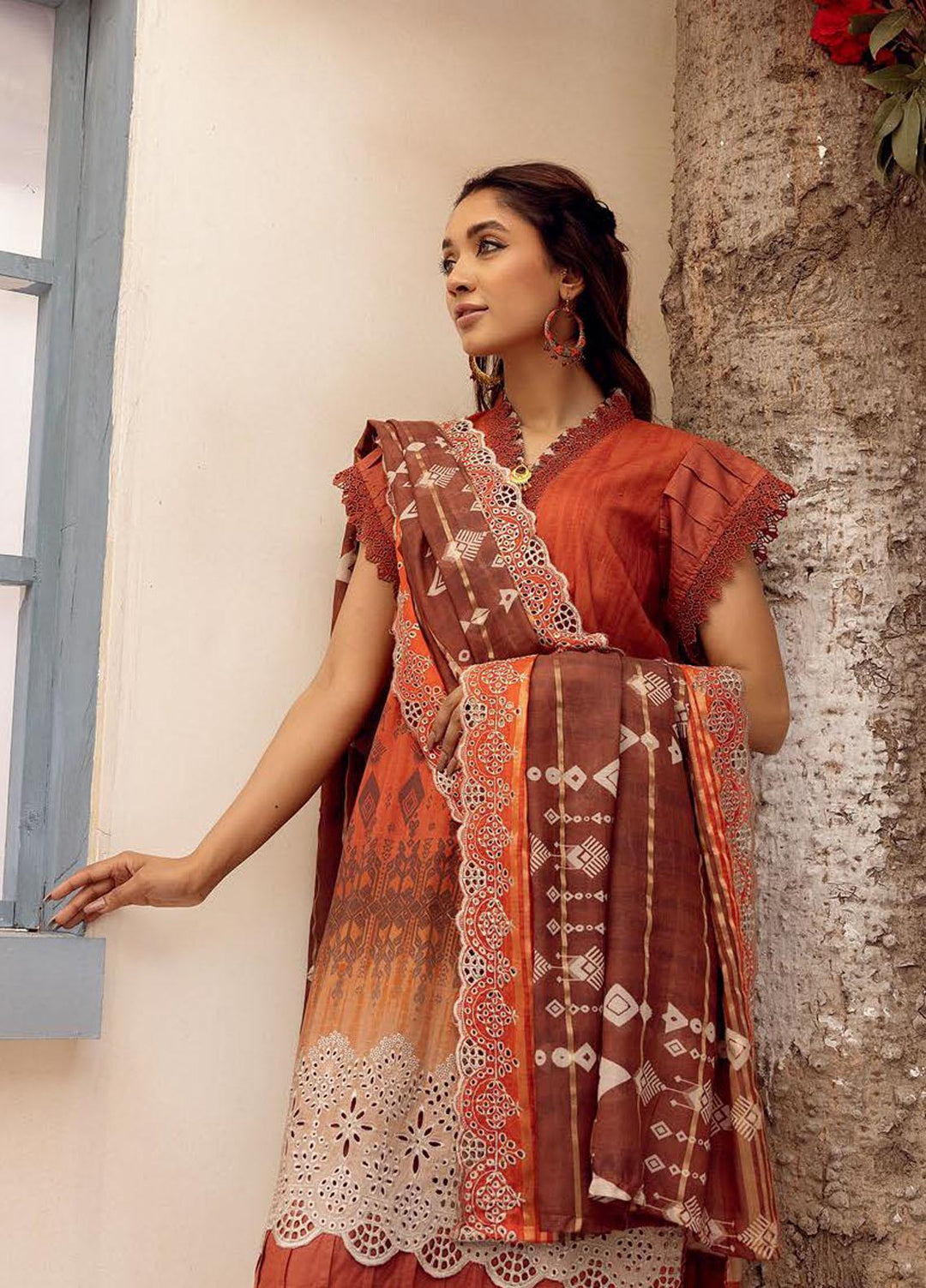 Mahees By Riaz Arts Embroidered Lawn Suits Unstitched 3 Piece RA23-M8 D-5 - Summer Collection