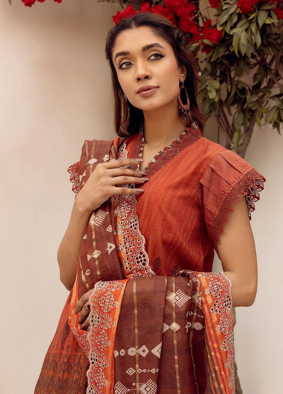 Mahees By Riaz Arts Embroidered Lawn Suits Unstitched 3 Piece RA23-M8 D-5 - Summer Collection