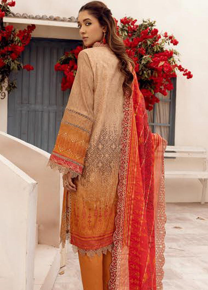 Mahees By Riaz Arts Embroidered Lawn Suits Unstitched 3 Piece RA23-M8 D-7 - Summer Collection