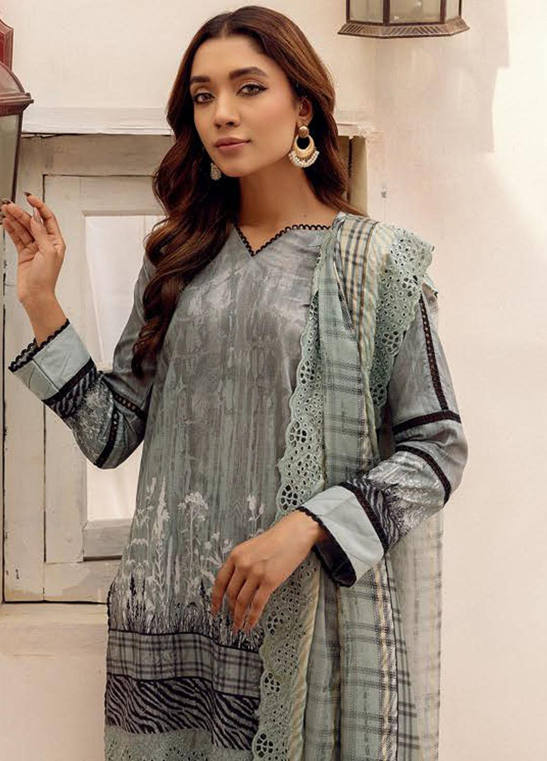 Mahees By Riaz Arts Embroidered Lawn Suits Unstitched 3 Piece RA23-M8 D-9 - Summer Collection