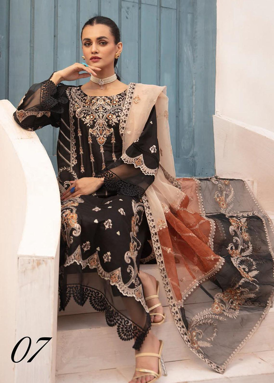 Mahees By Riaz Arts Embroidered Lawn Suits Unstitched 3 Piece RA23-M12 07 - Summer Collection