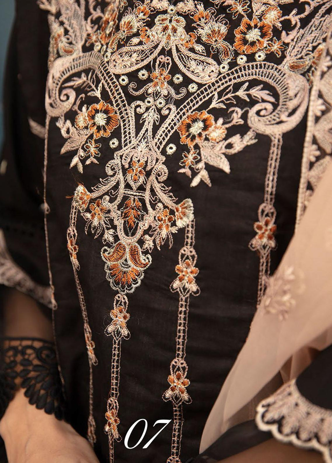 Mahees By Riaz Arts Embroidered Lawn Suits Unstitched 3 Piece RA23-M12 07 - Summer Collection