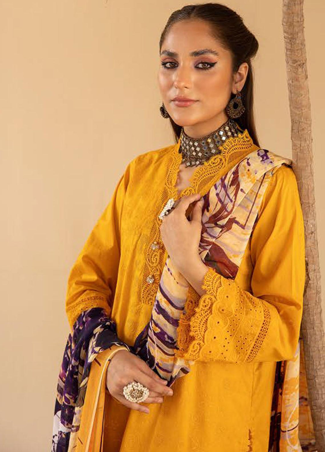 Mahees By Riaz Arts Embroidered Lawn Suits Unstitched 3 Piece RA23M-V33 D-02 - Summer Collection