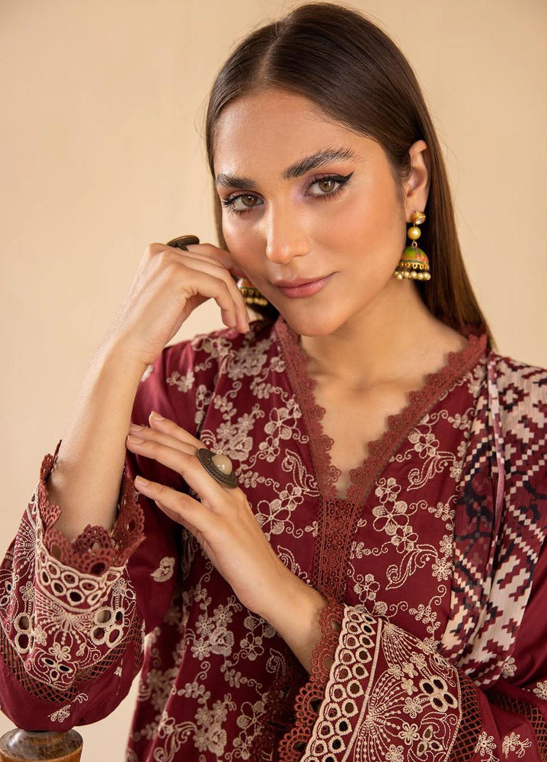 Mahees By Riaz Arts Embroidered Lawn Suits Unstitched 3 Piece RA23M-V33 D-03 - Summer Collection