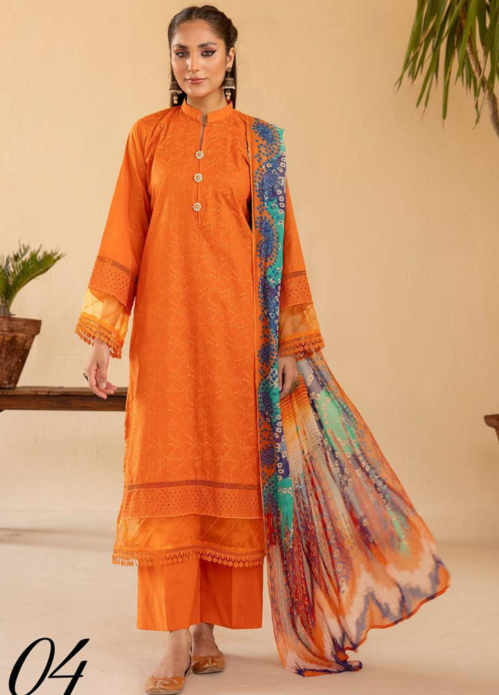 Mahees By Riaz Arts Embroidered Lawn Suits Unstitched 3 Piece RA23M-V33 D-04 - Summer Collection