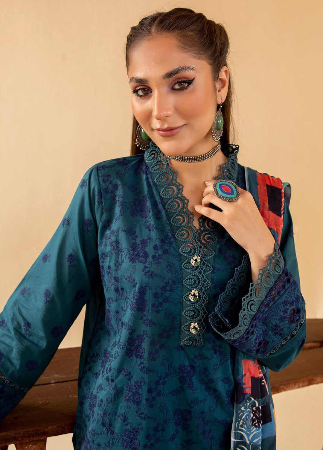 Mahees By Riaz Arts Embroidered Lawn Suits Unstitched 3 Piece RA23M-V33 D-06 - Summer Collection