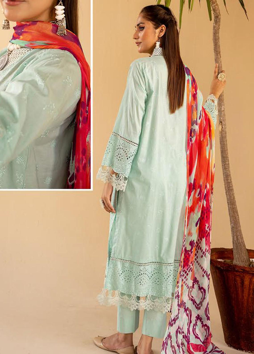 Mahees By Riaz Arts Embroidered Lawn Suits Unstitched 3 Piece RA23M-V33 D-09 - Summer Collection