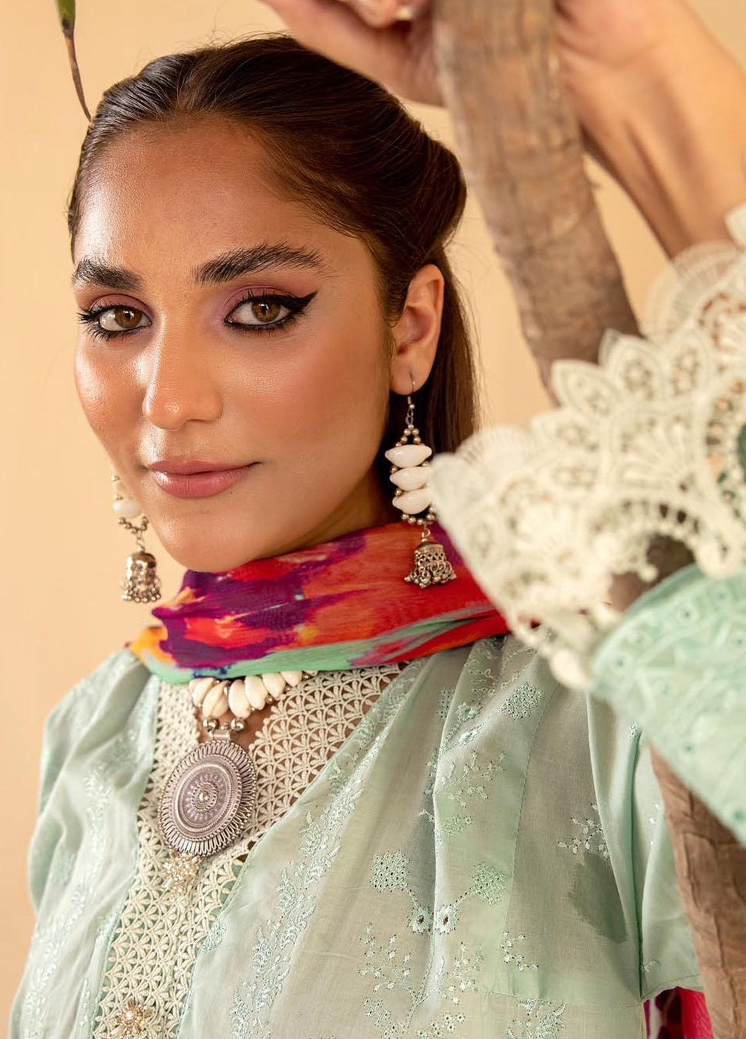 Mahees By Riaz Arts Embroidered Lawn Suits Unstitched 3 Piece RA23M-V33 D-09 - Summer Collection