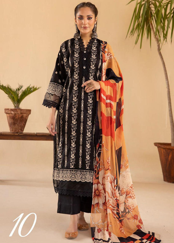 Mahees By Riaz Arts Embroidered Lawn Suits Unstitched 3 Piece RA23M-V33 D-10 - Summer Collection