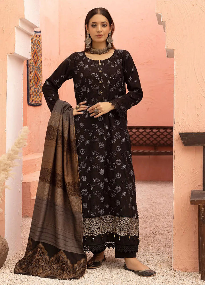 Mahees By Riaz Arts Embroidered Leather Peach Suit Unstitched 3 Piece RA24ZP D-01 - Winter Collection