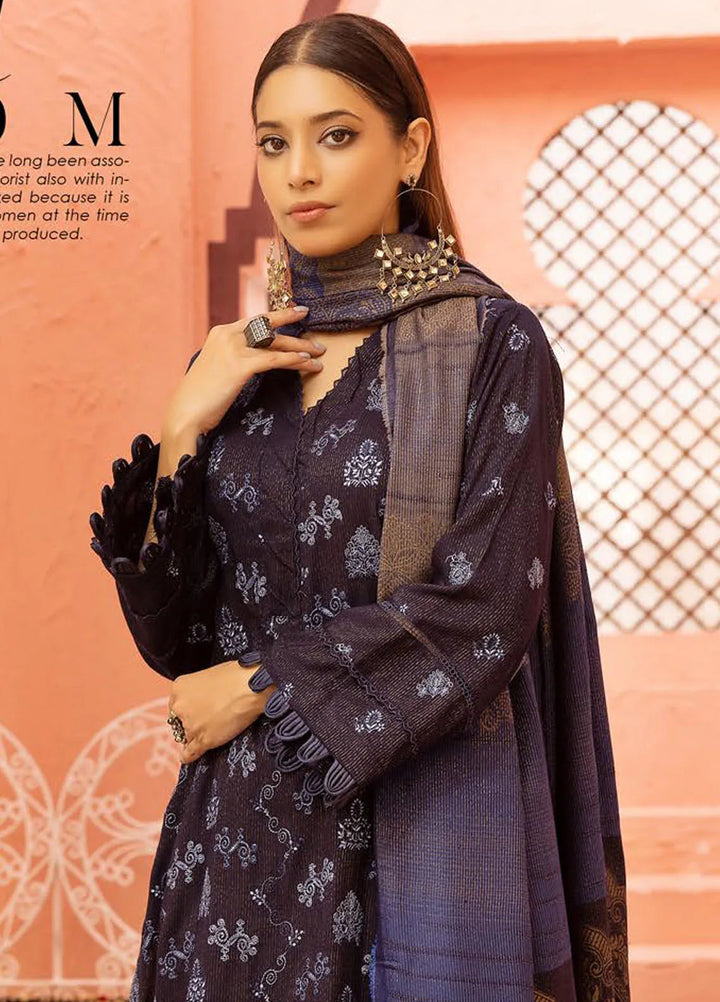 Mahees By Riaz Arts Embroidered Leather Peach Suit Unstitched 3 Piece RA24ZP D-06 - Winter Collection