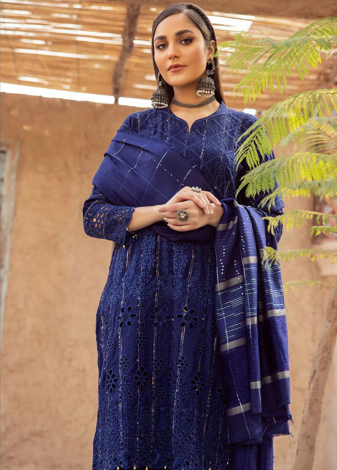 Mahees by Riaz Arts Embroidered Leather Peach Suits Unstitched 3 Piece RA24ML D-04 - Winter Collection