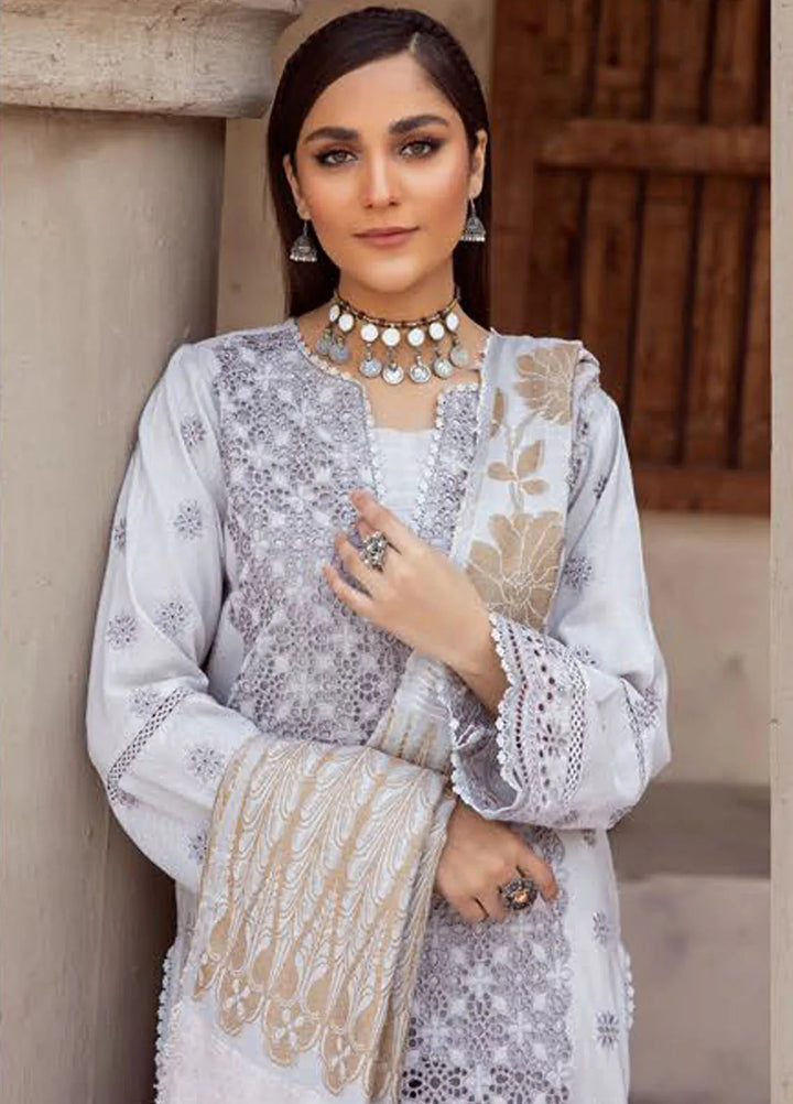 Mahees by Riaz Arts Embroidered Leather Peach Suits Unstitched 3 Piece RA24ML D-05 - Winter Collection