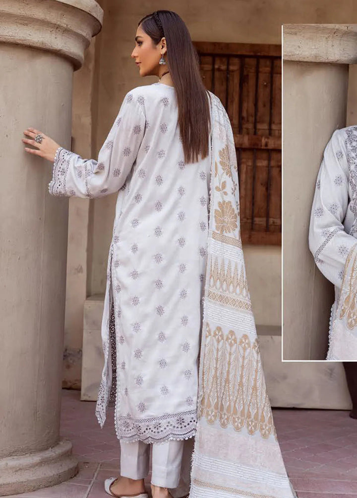 Mahees by Riaz Arts Embroidered Leather Peach Suits Unstitched 3 Piece RA24ML D-05 - Winter Collection