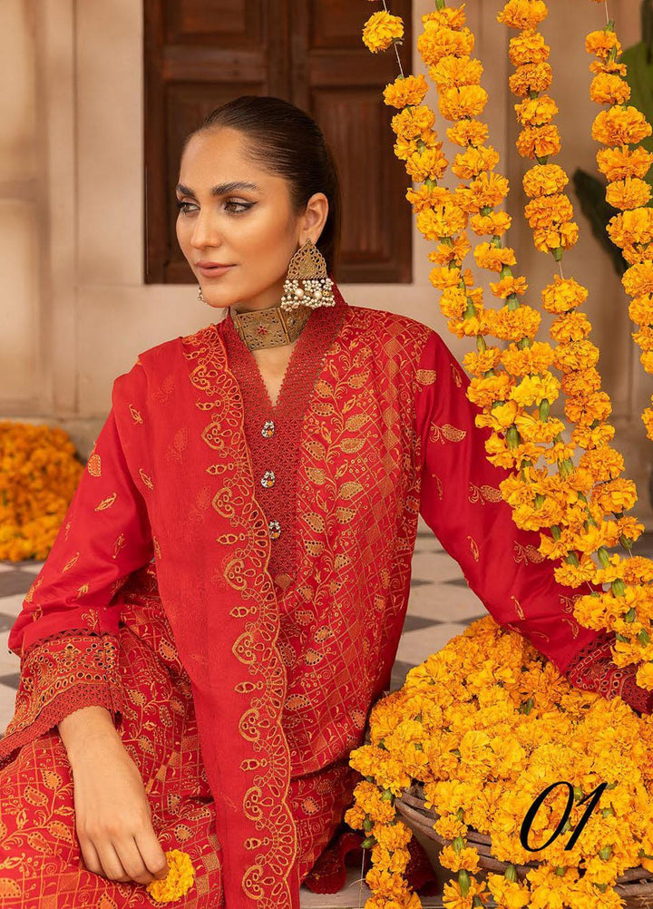 Mahees By Riaz Arts Embroidered Lawn Suits Unstitched 3 Piece RA23M-V28 D-01 - Summer Collection