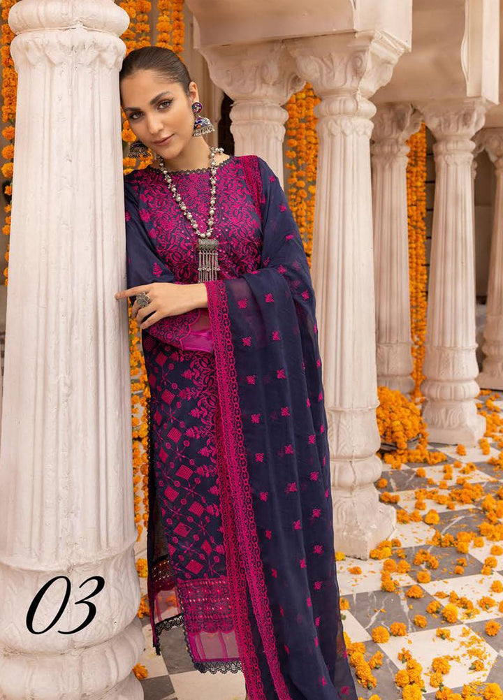 Mahees By Riaz Arts Embroidered Lawn Suits Unstitched 3 Piece RA23M-V28 D-03 - Summer Collection