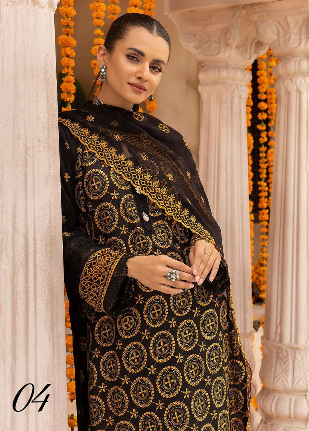 Mahees By Riaz Arts Embroidered Lawn Suits Unstitched 3 Piece RA23M-V28 D-04 - Summer Collection