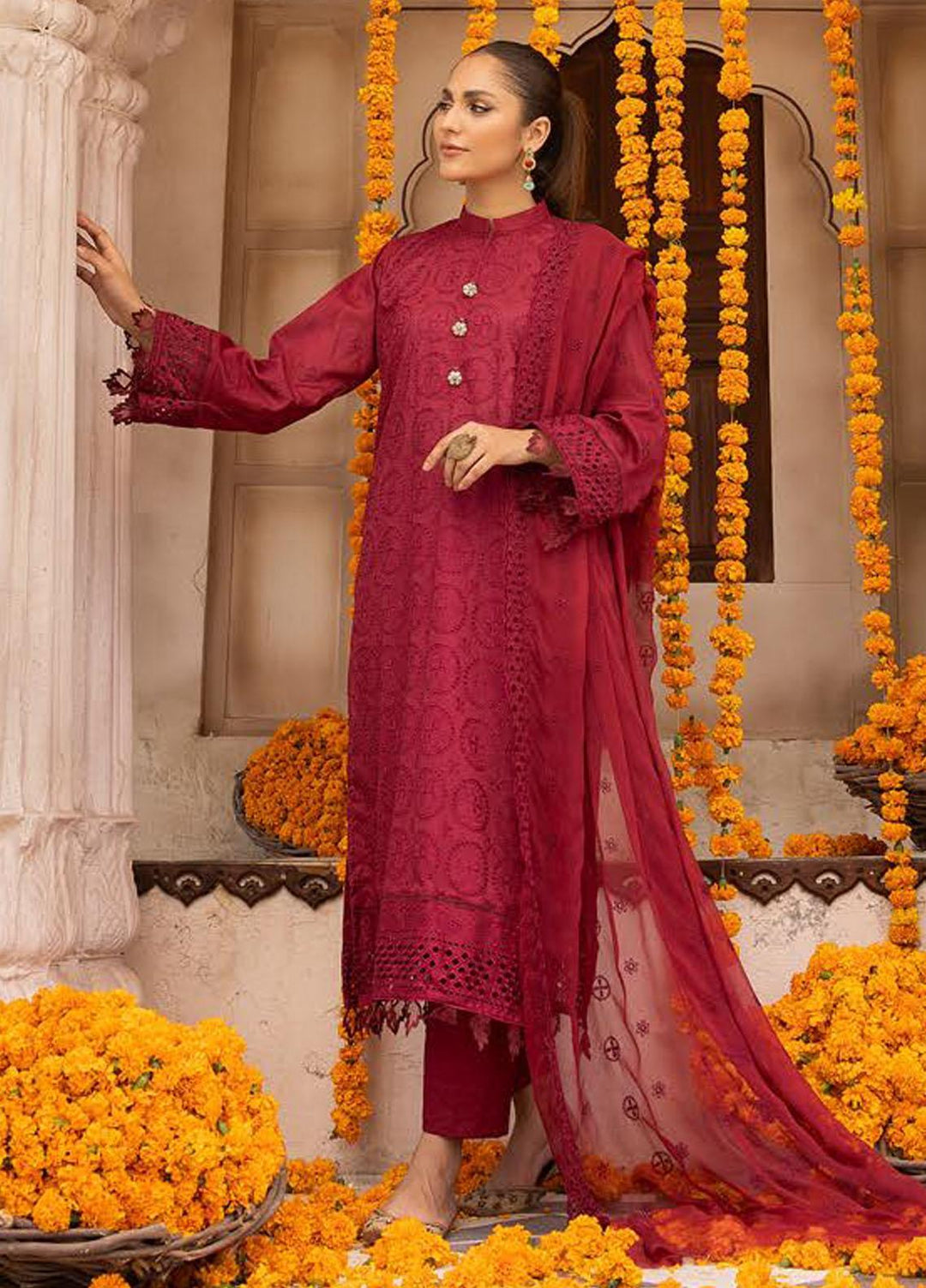 Mahees By Riaz Arts Embroidered Lawn Suits Unstitched 3 Piece RA23M-V28 D-05 - Summer Collection