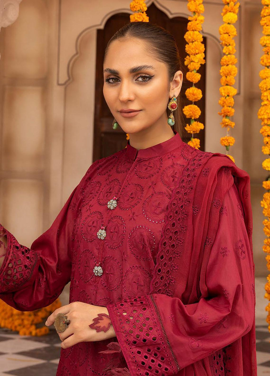 Mahees By Riaz Arts Embroidered Lawn Suits Unstitched 3 Piece RA23M-V28 D-05 - Summer Collection