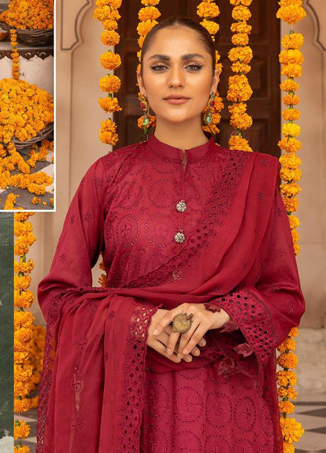 Mahees By Riaz Arts Embroidered Lawn Suits Unstitched 3 Piece RA23M-V28 D-05 - Summer Collection