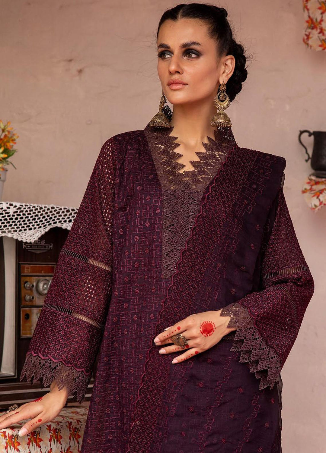 Mahees By Riaz Arts Embroidered Lawn Suits Unstitched 3 Piece RA23M-V29 D-02 - Summer Collection
