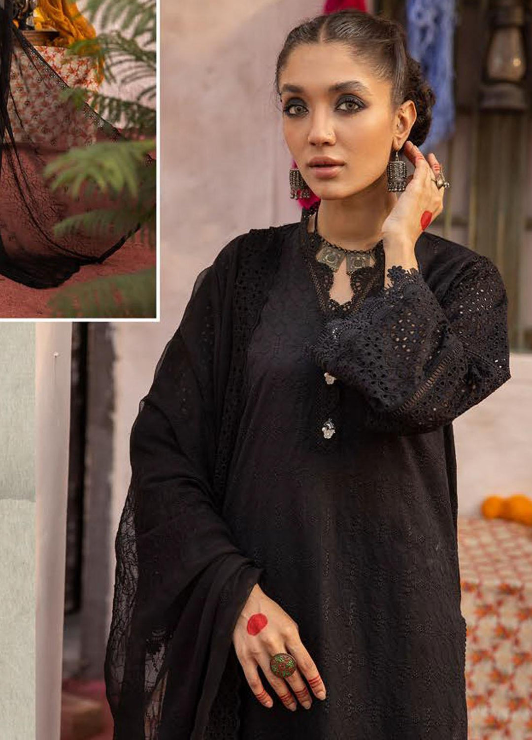 Mahees By Riaz Arts Embroidered Lawn Suits Unstitched 3 Piece RA23M-V29 D-04 - Summer Collection