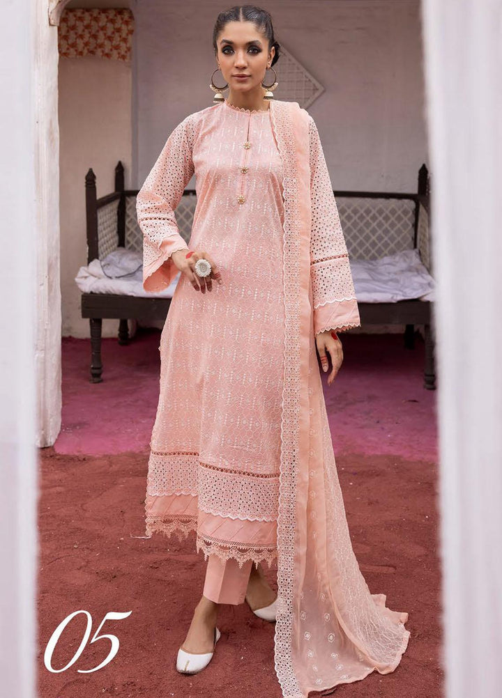 Mahees By Riaz Arts Embroidered Lawn Suits Unstitched 3 Piece RA23M-V29 D-05 - Summer Collection