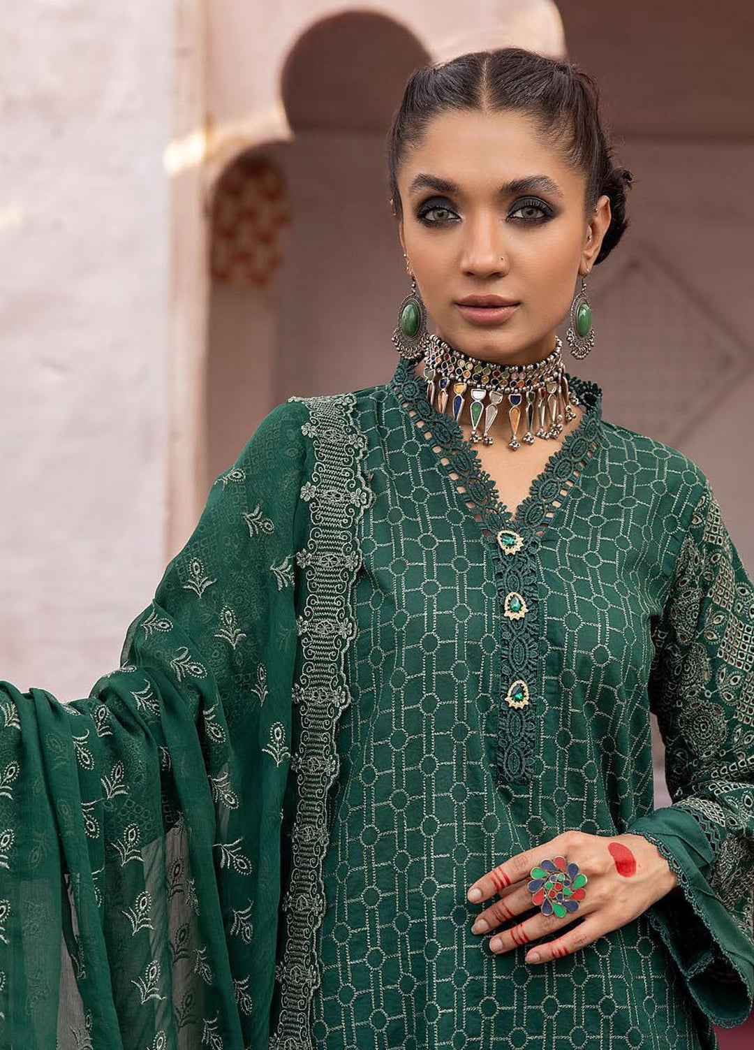 Mahees By Riaz Arts Embroidered Lawn Suits Unstitched 3 Piece RA23M-V29 D-06 - Summer Collection