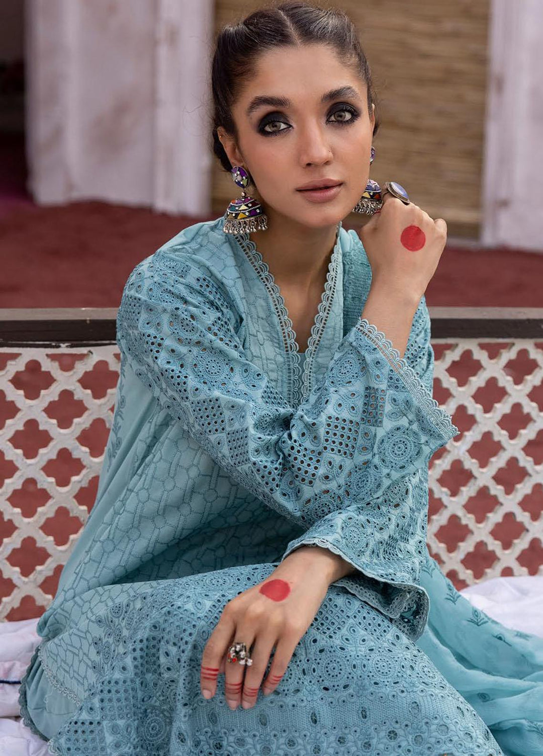 Mahees By Riaz Arts Embroidered Lawn Suits Unstitched 3 Piece RA23M-V29 D-07 - Summer Collection
