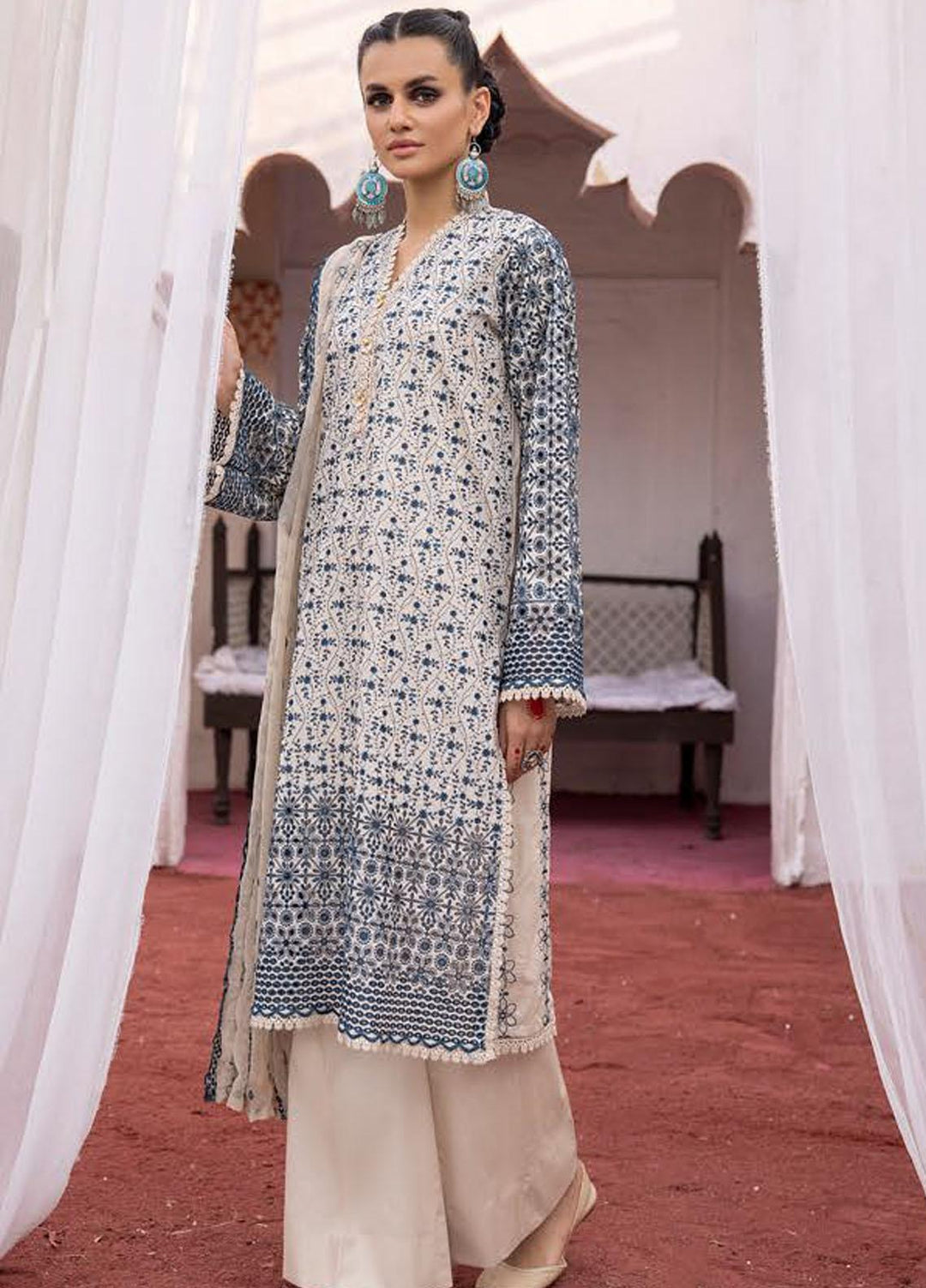 Mahees By Riaz Arts Embroidered Lawn Suits Unstitched 3 Piece RA23M-V29 D-08 - Summer Collection
