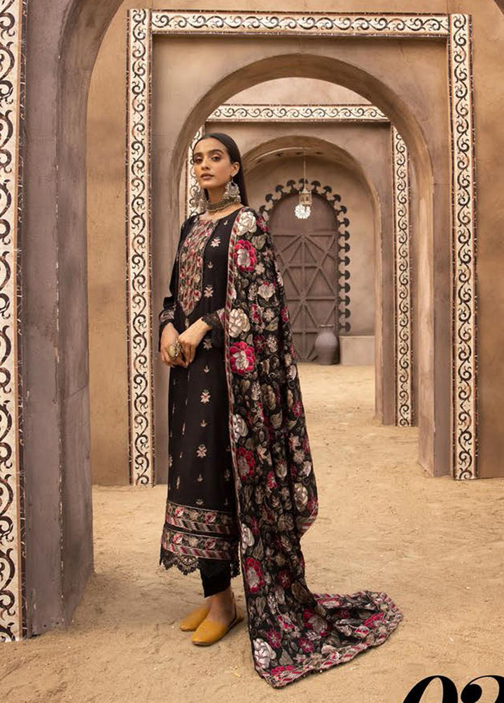 Mahees By Riaz Arts Embroidered Leather Peach Suits Unstitched 3 Piece RA22MP 02 - Winter Collection