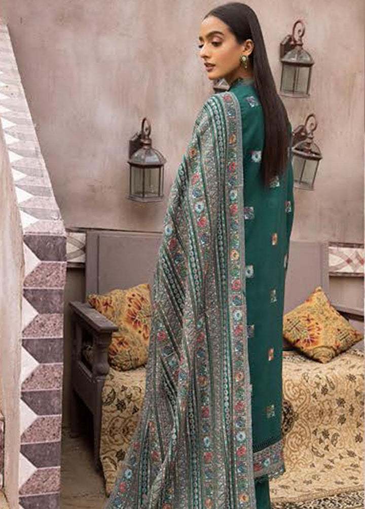 Mahees By Riaz Arts Embroidered Leather Peach Suits Unstitched 3 Piece RA22MP 05 - Winter Collection