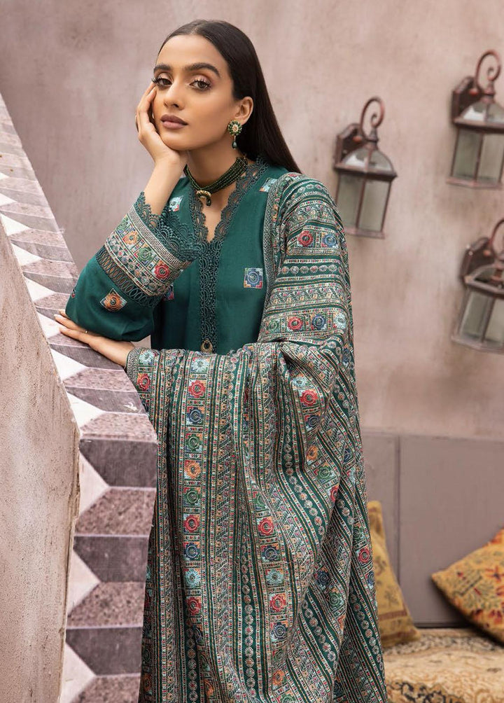 Mahees By Riaz Arts Embroidered Leather Peach Suits Unstitched 3 Piece RA22MP 05 - Winter Collection