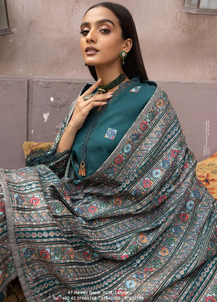 Mahees By Riaz Arts Embroidered Leather Peach Suits Unstitched 3 Piece RA22MP 05 - Winter Collection