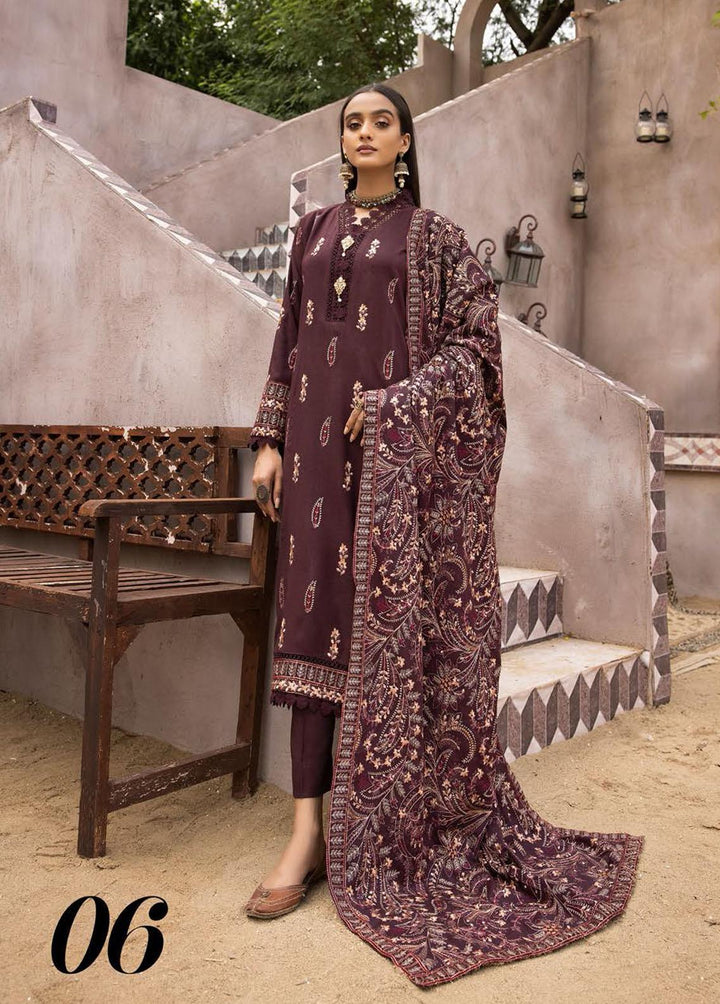 Mahees By Riaz Arts Embroidered Leather Peach Suits Unstitched 3 Piece RA22MP 06 - Winter Collection