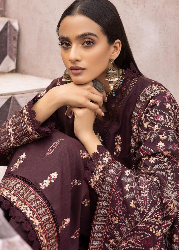 Mahees By Riaz Arts Embroidered Leather Peach Suits Unstitched 3 Piece RA22MP 06 - Winter Collection