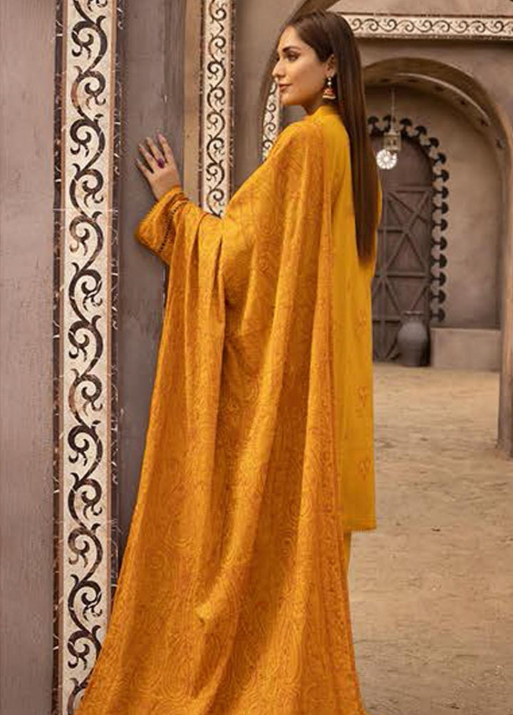 Mahees By Riaz Arts Embroidered Leather Peach Suits Unstitched 3 Piece RA22MP 08 - Winter Collection