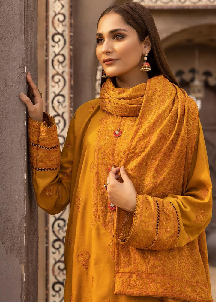 Mahees By Riaz Arts Embroidered Leather Peach Suits Unstitched 3 Piece RA22MP 08 - Winter Collection